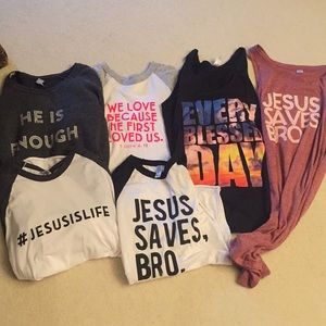 3 shirts 1 tank 1 sweatshirt 1 dress bundle deal